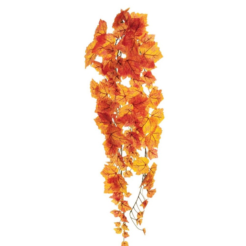 Lot de 12 - Buisson suspendu artificiel de vigne X6 toucher réel, 95 cm - orange 