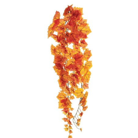 Lot de 12 - Buisson suspendu artificiel de vigne X6 toucher réel, 95 cm - orange 