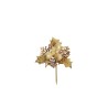 Lot de 48 - Pic artificiel de houx, baies, fougère et blé, 13,5 cm - crème or 