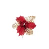 Lot de 36 - Pic artificiel de houx, baies et fougère, 14 cm - rouge or 