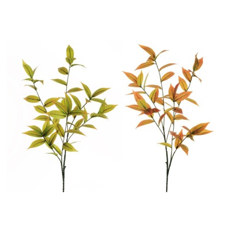 Lot de 36 - Tige artificielle de laurier toucher réel X6, 90 cm - vert orange 