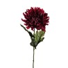 Lot de 36 - Chrysanthème artificiel aspect sec, 70 cm - bordeaux 