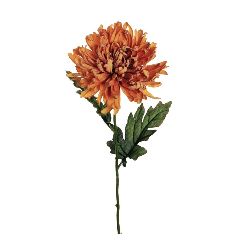Lot de 36 - Chrysanthème artificiel aspect sec, 70 cm - orange rouillé 