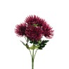 Lot de 12 - Buisson artificiel de chrysanthème Spider X5, 56 cm - violet fuchsia 