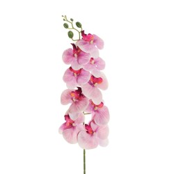Lot de 15 - Tige artificielle d'orchidée phalaenopsis toucher réel X9, 97 cm - lilas 
