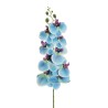 Lot de 15 - Tige artificielle d'orchidée phalaenopsis toucher réel X9, 97 cm - bleu clair 