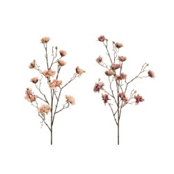 Lot de 12 - Tige artificielle de mini magnolia floquée, 87 cm - rose lilas 