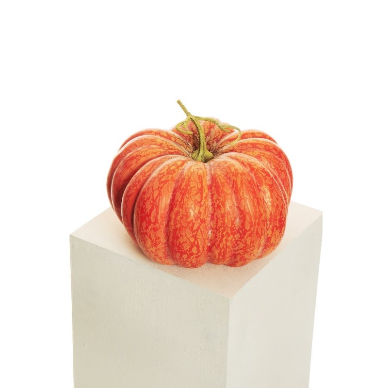 Lot de 2 - Citrouille artificielle aspect naturel, D. 31 cm, H. 21 cm - orange 