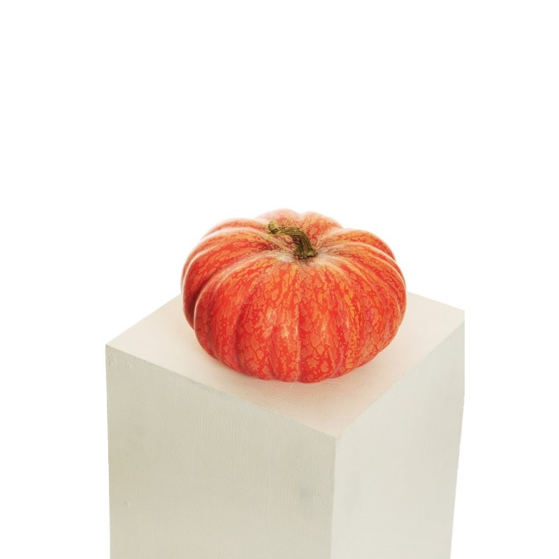 Lot de 4 - Citrouille artificielle aspect naturel, D. 25 cm, H. 16 cm - orange 