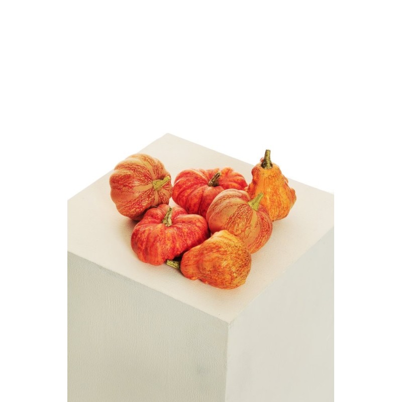 Lot de 24 - Assortiment de citrouilles artificielles X6, D. 7-10 cm - orange 