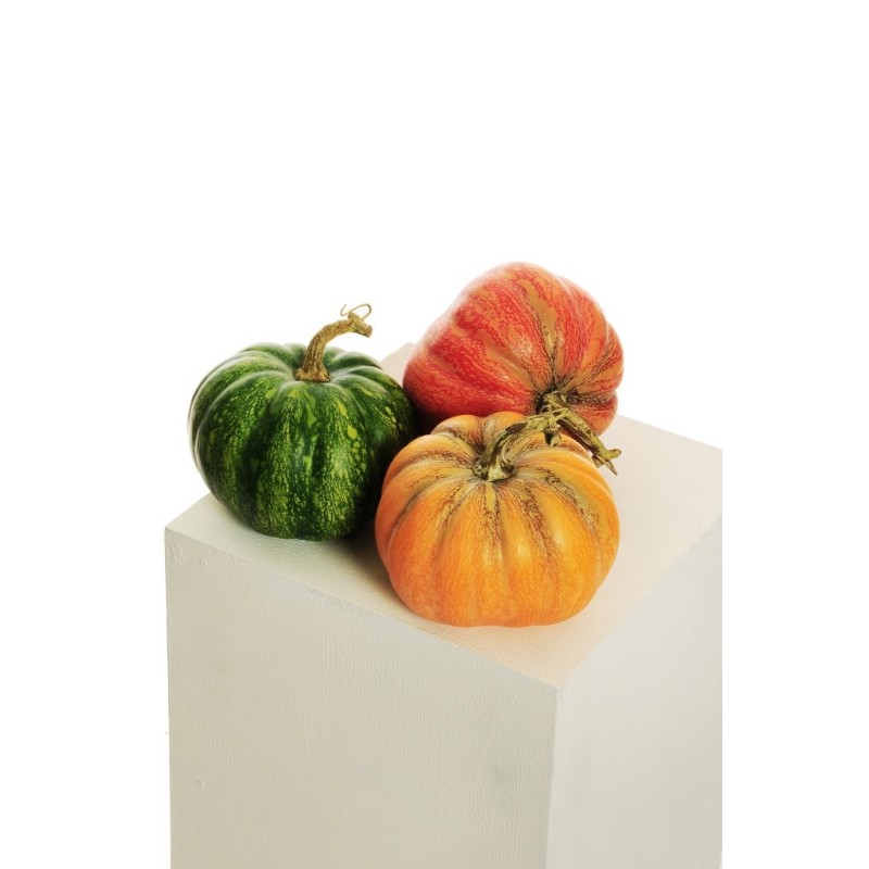 Lot de 12 - Citrouille artificielle aspect naturel, D. 16 cm, H. 14 cm - orange clair 