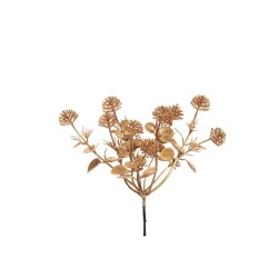Lot de 48 - Pic artificiel de chardon métallisé X3, 22 cm - or 