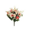 Lot de 6 - Buisson artificiel de lys tigré, bouton de rose, muscari, eucalyptus X23, 52 cm - rose crème 