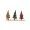 Lot de 240 - Mini sapin artificiel déco PVC avec boules et clip, 8,5 cm - or rouge vert 