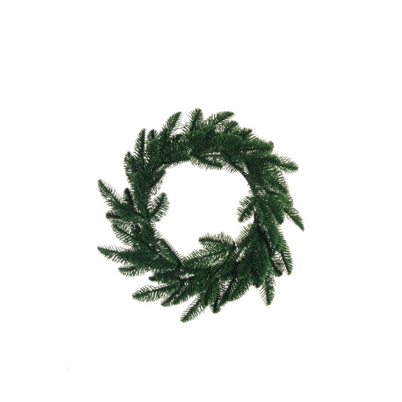 Lot de 22 - Couronne artificielle de pin Nobilis, 50 cm - vert 