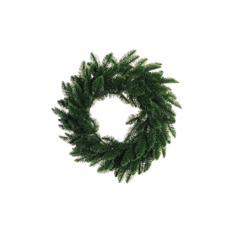 Lot de 12 - Couronne artificielle de pin Nobilis, 60 cm - vert 
