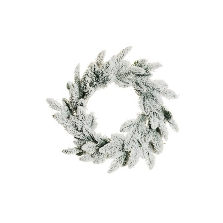 Lot de 20 - Couronne artificielle de pin Nobilis enneigée, 50 cm - blanc 