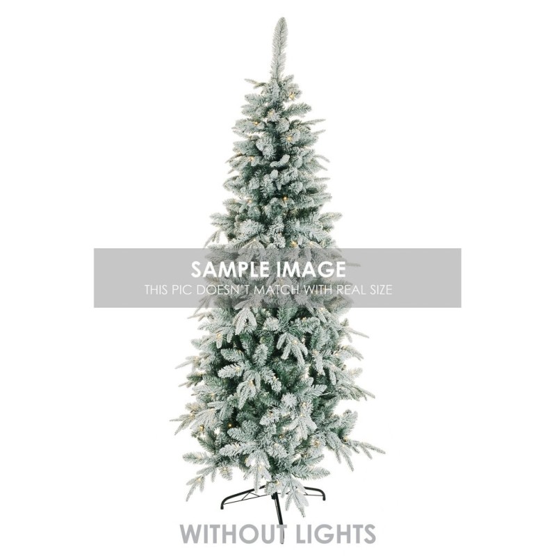 Sapin artificiel slim Seceda enneigé, 180 cm - blanc 