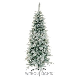 Sapin artificiel slim Seceda enneigé, 210 cm - blanc 