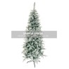 Sapin artificiel slim Seceda enneigé lumineux 110 LED, 150 cm - blanc 