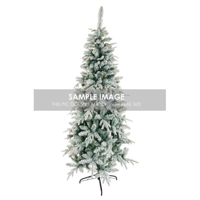 Sapin artificiel slim Seceda enneigé lumineux 360 LED, 300 cm - blanc 