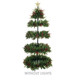 Sapin artificiel de présentation avec étagères en bois, 210 cm - vert 