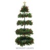 Sapin artificiel de présentation avec étagères en bois, 210 cm - vert 