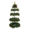 Sapin artificiel de présentation lumineux 410 LED avec étagères en bois, 210 cm - vert 