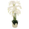 Plante artificielle de phalaenopsis toucher réel en pot, 145 cm - blanc 