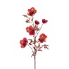 Lot de 12 - Tige artificielle de rose de Noël iridescente X6, 80 cm - rouge or 