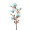 Lot de 12 - Tige artificielle de rose de Noël iridescente X6, 80 cm - blanc 