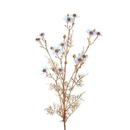 Lot de 12 - Tige artificielle de mini marguerite iridescente X6, 85 cm - blanc 