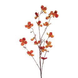Lot de 14 - Tige artificielle de cornouiller iridescent X6, 100 cm - rouge or 