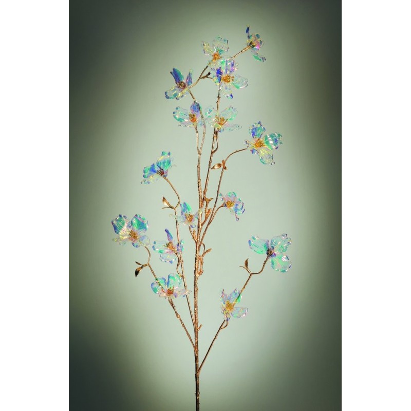 Lot de 14 - Tige artificielle de cornouiller iridescent X6, 100 cm - blanc 