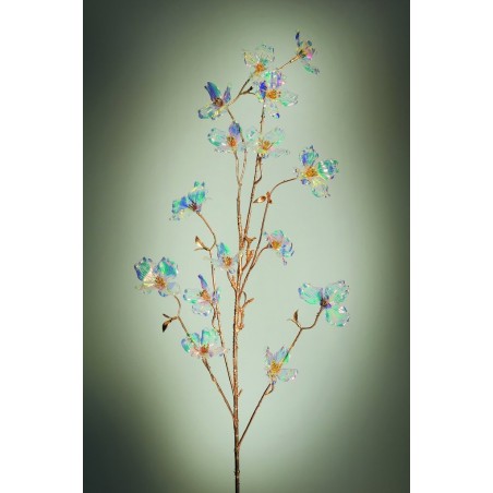 Lot de 14 - Tige artificielle de cornouiller iridescent X6, 100 cm - blanc 