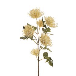 Lot de 24 - Tige artificielle de cordifolium d'automne X4, 77 cm - crème 