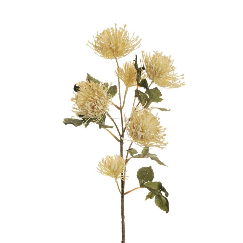 Lot de 24 - Tige artificielle de cordifolium d'automne X4, 77 cm - crème 