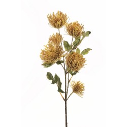 Lot de 24 - Tige artificielle de cordifolium d'automne X4, 77 cm - jaune 
