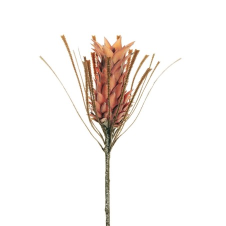 Lot de 12 - Protea artificielle ananas tropical velours, 72 cm - saumon orange 