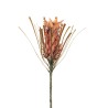 Lot de 12 - Protea artificielle ananas tropical velours, 72 cm - saumon orange 