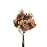 Lot de 12 - Bouquet artificiel de rose Avalanche et hortensia X4, 35 cm - rose ancien 