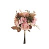 Lot de 12 - Bouquet artificiel de rose Avalanche et hortensia X4, 35 cm - rose 