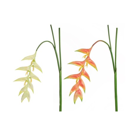 Lot de 12 - Grande branche suspendue artificielle de heliconia toucher réel, 142 cm - crème saumon 