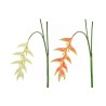 Lot de 12 - Grande branche suspendue artificielle de heliconia toucher réel, 142 cm - crème saumon 