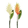 Lot de 12 - Branche artificielle de heliconia toucher réel, 88 cm - crème saumon 
