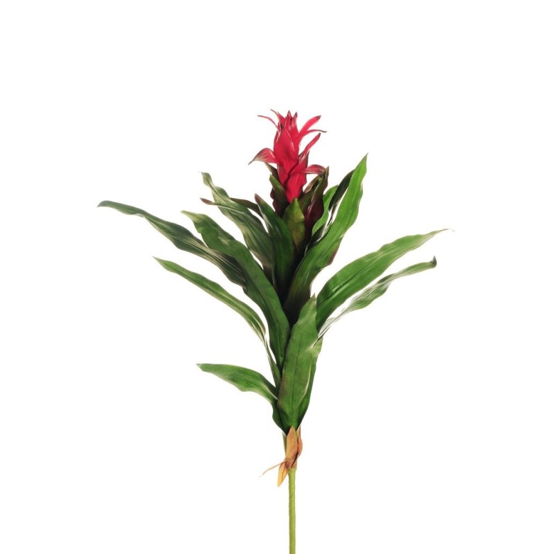Lot de 6 - Plante artificielle de guzmania toucher réel, 80 cm - rouge 