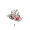 Lot de 24 - Pic artificiel de magnolia, pin, baies, pommes de pin enneigé, 38 cm - rouge 