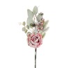 Lot de 24 - Pic artificiel de rose, pin, baies, pommes de pin enneigé, 46 cm - rouge 