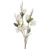 Lot de 18 - Tige artificielle de mini magnolia enneigée X3, 85 cm - blanc 