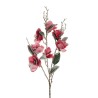 Lot de 18 - Tige artificielle de mini magnolia enneigée X3, 85 cm - rouge 